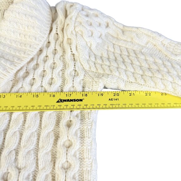 Aran Islands Knitwear 100% Wool Cable‑Knit Cardigan XS – Artisan Irish Sweater - Picture 10 of 11